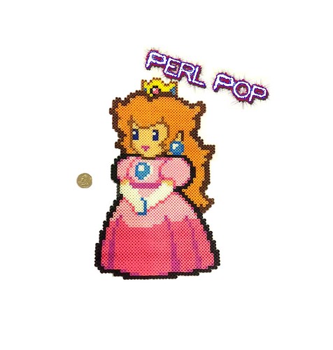 Princess Peach Perler Bead Pixel Art Sprite Mario A Photo