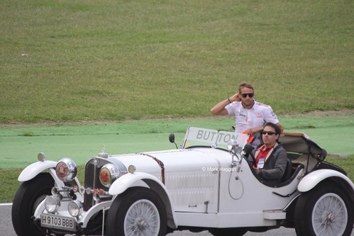 Jenson Button in the Drivers' Parade at the 2013 Spanish Grand Prix