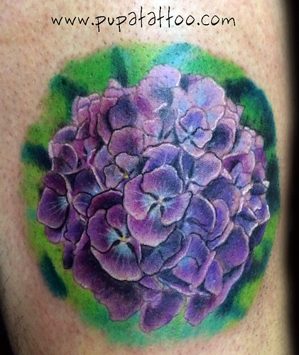Tatuaje hortensia, Pupa Tattoo, Granada - a photo on Flickriver