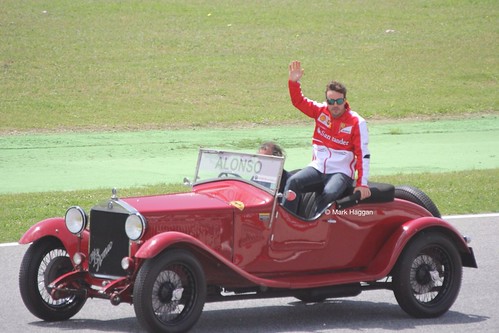 Fernando Alonso in the Drivers' Parade at the 2013 Spanish Grand Prix