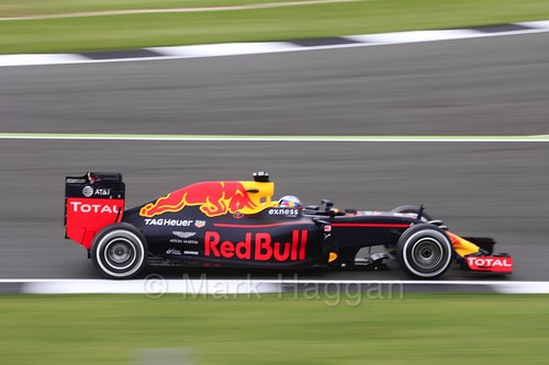 Daniel Ricciardo in the Red Bull in Free Practice 1 at the 2016 British Grand Prix