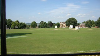 The cricket pitch surrounded by the Oak trees that give the town its name.