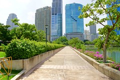 Path around the lake in Benjakiti Park, Bangkok, Thailand