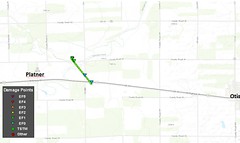 Track of the May 24, 2016 tornado near Platner, Colorado. (National Weather Service)