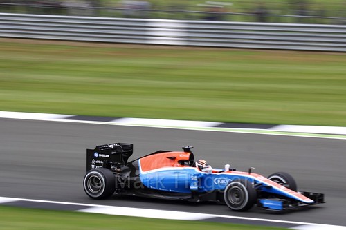 Pascal Wehrlein in his Manor car during Free Practice 1 at the 2016 British Grand Prix