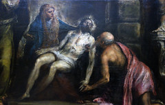 Titian, Pietà, detail with Mary, Christ and Jerome (?)