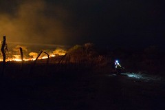 Photos of a wildfire approaching our campsite.