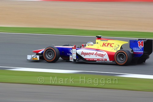 Philo Paz Armand in his Trident in GP2 Feature Race at the 2016 British Grand Prix