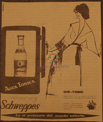Schweppes. “Agua tónica”. 1959
