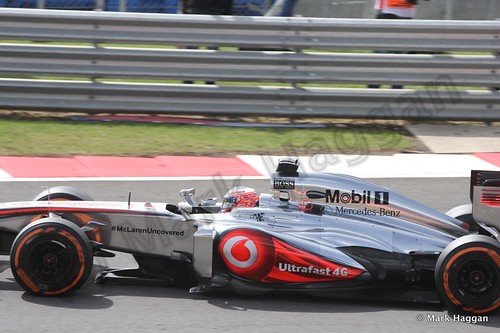 Jenson Button in qualifying for the 2013 British Grand Prix