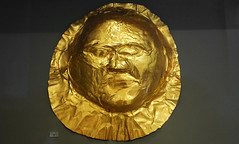 Gold mask from Grave Circle A at Mycenae, Greece