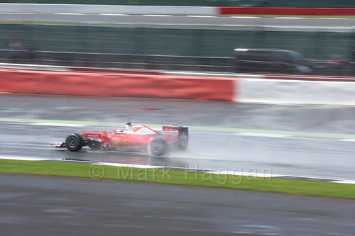 Kimi Raikkonen in his Ferrari in the 2016 British Grand Prix