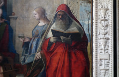 Giovanni Bellini, San Zaccaria Altarpiece, detail of Saints Lucy and Jerome