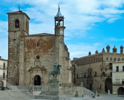 Main Square & St. Martin Church, Trujillo, Spain - Plaza Mayor e Iglesia San Martin, Trujillo, Extremadura