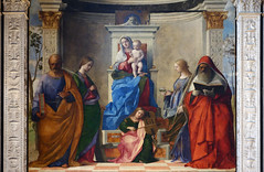 Giovanni Bellini, San Zaccaria Altarpiece, detail with figures