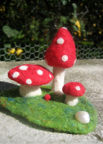 Felted Mushrooms Needle Felted Magic Mushroom Set Felted Amanita Mushrooms Faery Mushrooms