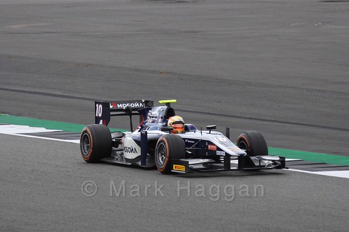 Artem Markelov in the Russian Time car in GP2 Practice at the 2016 British Grand Prix