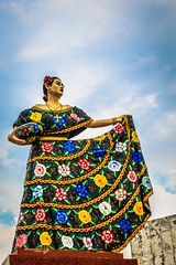 A beautifully painted statue at the entrance to Chiapa de Corzo.