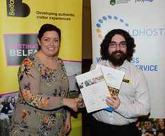 Worldhost participant Gregg Carson pictured with Councillor Deirdre Hargey