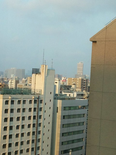 東京スカイツリー目指すべく早起き。窓の外にうっすらと東京タワー｜東武ホテルレバント東京