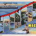 Greetings from Ludington, Michigan - Large Letter Postcard