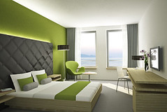 Hotelzimmer grün