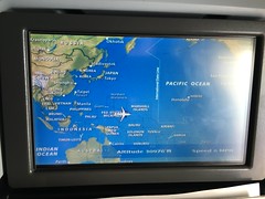 Flight route, heading east.