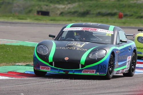 Charlie Fagg in the Ginetta Juniors Race during the BTCC Weekend at Thruxton, May 2016