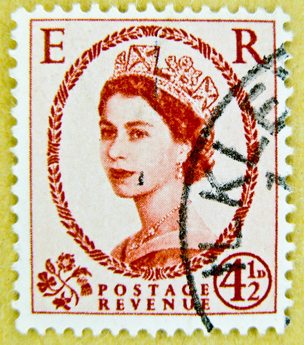 great stamp wilding 4 1/2D 4.5p Queen Elizabeth QEII royal pence penny ...