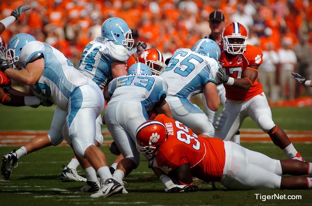 Clemson Football Photo of Jarvis Jenkins and thecitadel