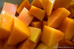Freshly cut papaya is easy to come by