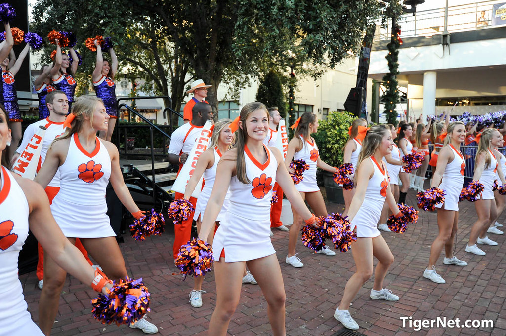 Clemson Football Photo of Cheerleaders and Russell Athletic Bowl