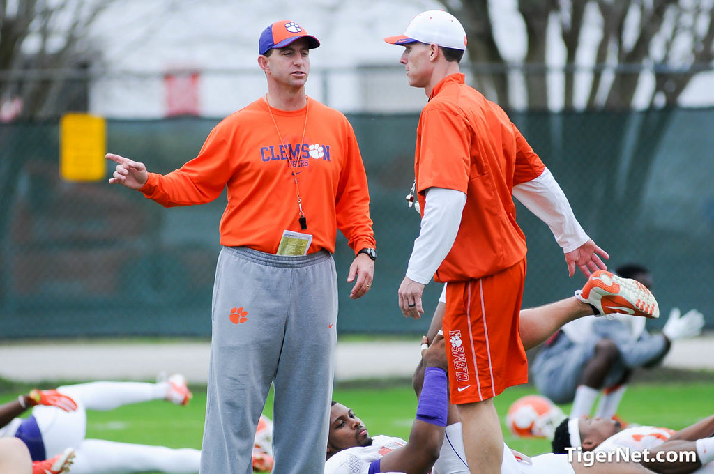 Clemson Football Photo of Brent Venables and Dabo Swinney and Russell Athletic Bowl