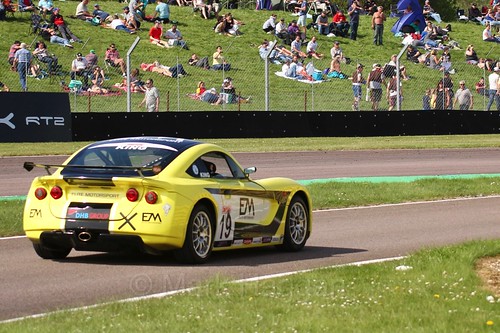 Harry King in the Ginetta Juniors Race during the BTCC Weekend at Thruxton, May 2016