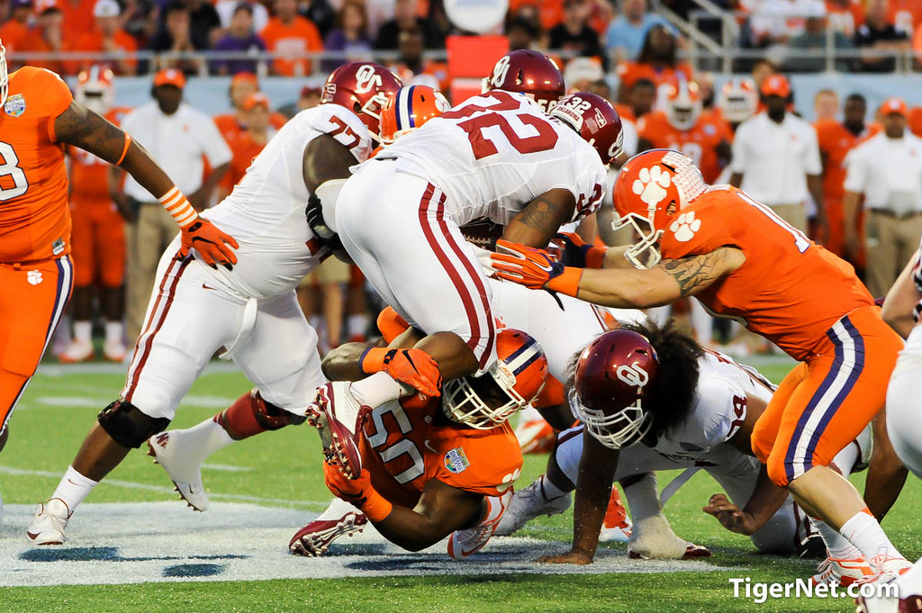 Clemson Football Photo of Ben Boulware and Grady Jarrett and Russell Athletic Bowl