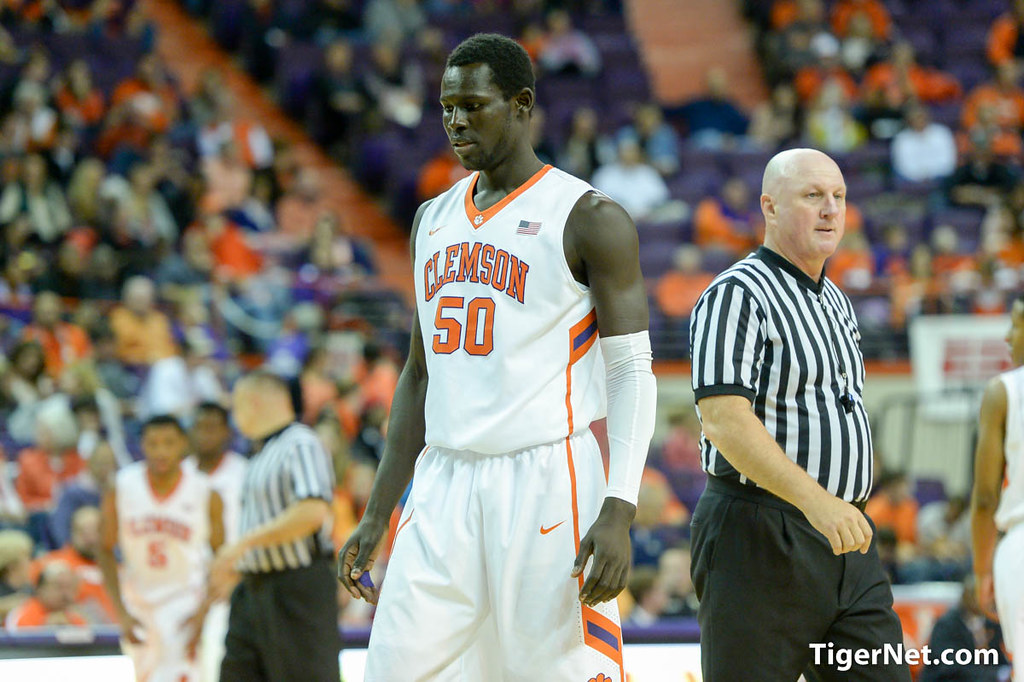 Clemson Basketball Photo of Sidy Djitte and Florida A&M
