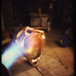 My work in the foundry .Refinishing / polishing and putting patina / color on my bronze sculpture ring. This ring was inspired by silver ring which I created for my jewelry collection . My dream is creating a sculpture ring which you can walk trough #scul