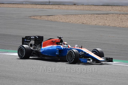Pascal Wehrlein in his Manor during Free Practice 2 for the 2016 British Grand Prix