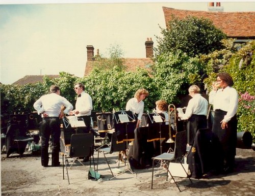 Setting up for a concert - Rye 1986