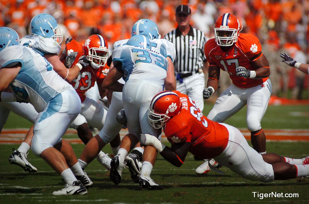 Clemson Football Photo of Jarvis Jenkins and thecitadel