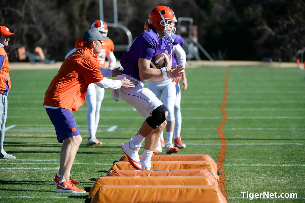 Clemson Football Photo of Brandon Streeter and Cole Stoudt and bowlpractice