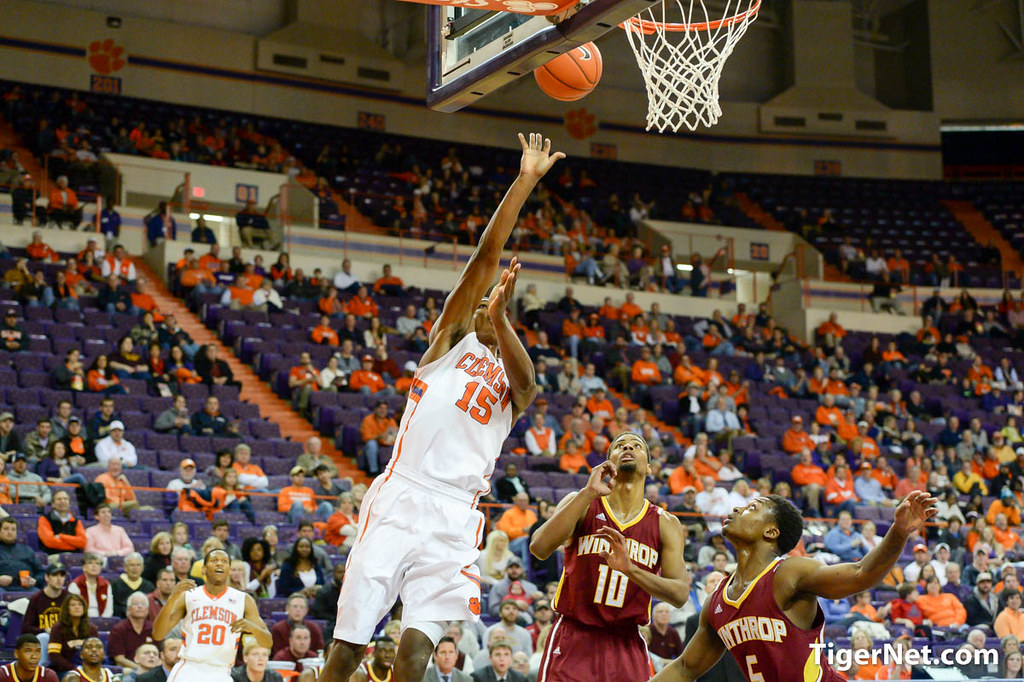 Clemson Basketball Photo of winthrop and Donte Grantham