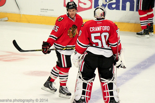 Corey Crawford and Andrew Shaw by howsmyliving, on Flickr