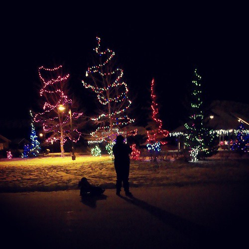 #Christmas lights in middle of skating rink at Shipyards Landing #yxy #Yukon