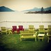 Lawn chairs in offseason. #sanjuans #eastsound #orcasisland