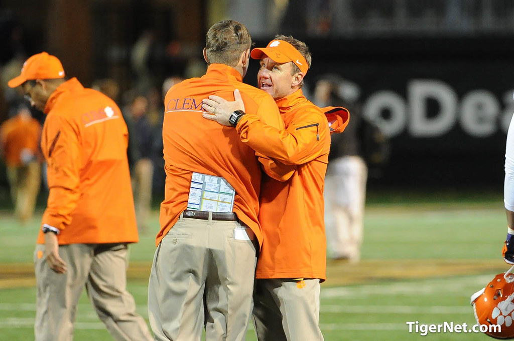 Clemson Football Photo of Chad Morris and Jeff Scott and Wake Forest