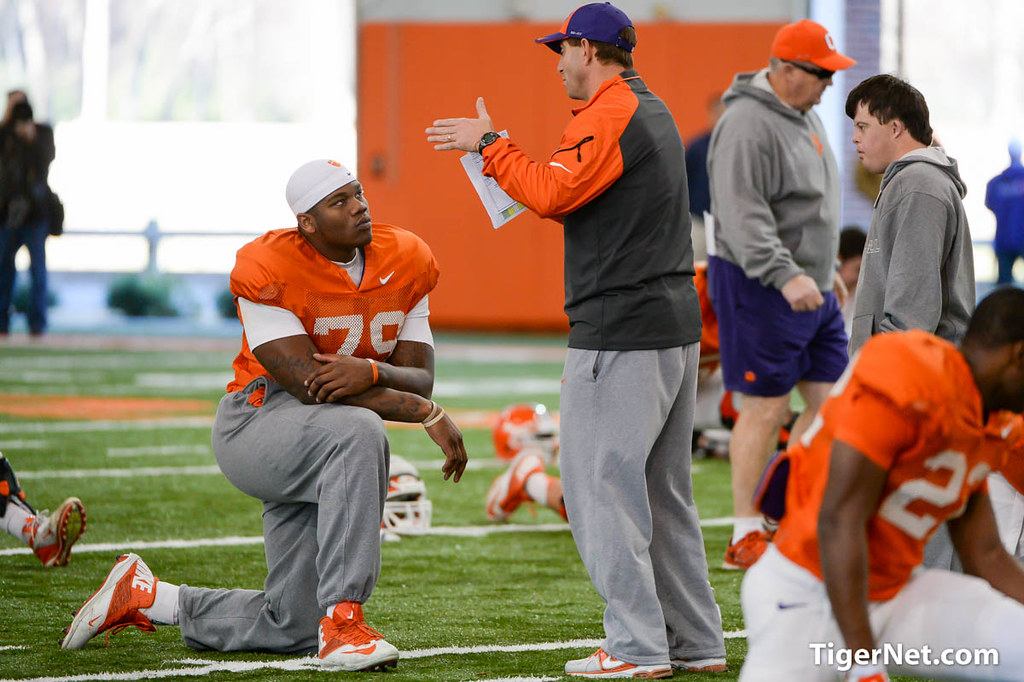 Clemson Football Photo of Dabo Swinney and Isaiah Battle and bowlpractice