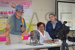 2540. Francisco González, Raquel Vázquez y Norma Alicia Cantú Almaguer en pleno Bingo.
