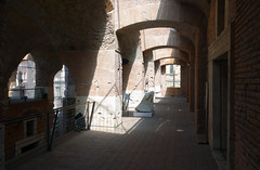Trajan's Market gallery with sun