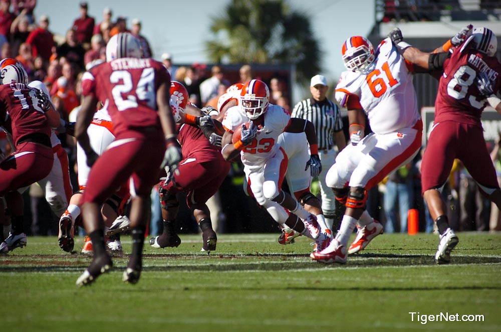 Clemson Football Photo of Andre Ellington and Chris Hairston and South Carolina